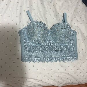 Corset top blue worn once